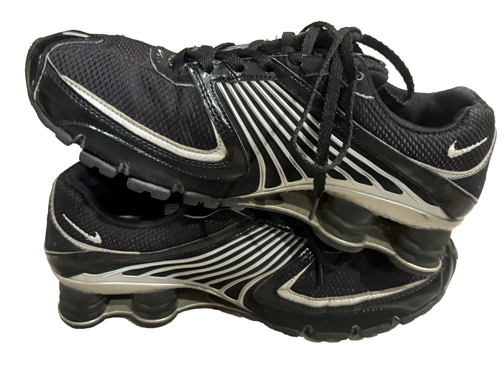Nike Shox Turbo 11 Black Metallic Silver Running Shoes 8.5 Rare Y2K Vintage